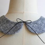 BLACK AND WHITE SKETCH PRINT ROUND COLLAR - - Image 2