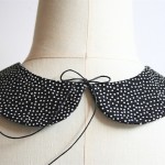 WHITE POLKA DOT PRINT ROUND COLLAR - - Image 2