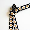 LEXI - DAISY PRINT - EXTRA LONG SKINNY SCARF TIE - ALSO AVAILABLE IN OTHER PRINTS - Image 2