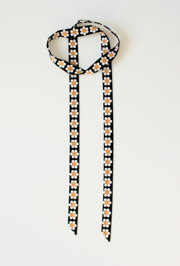 LEXI - DAISY PRINT - EXTRA LONG SKINNY SCARF TIE - ALSO AVAILABLE IN OTHER PRINTS