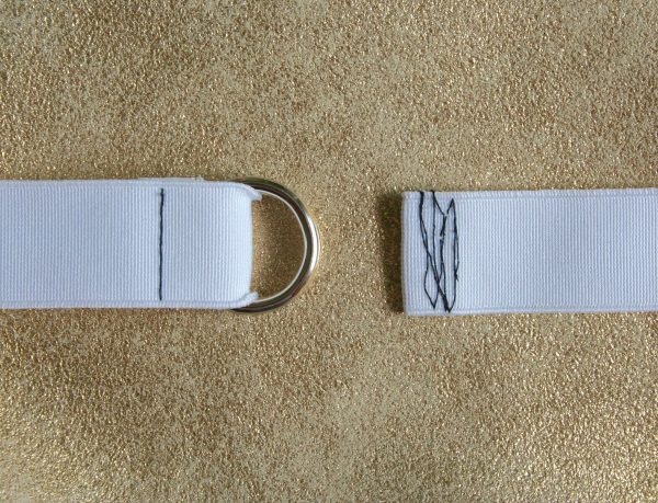 Embroidered Belt White