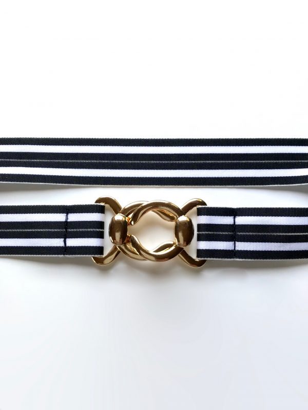 Goldfish Belt - Black and White Stripe