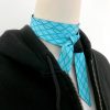 REVERSIBLE SKINNY - Aqua blue diamond grid print with Black - Image 4