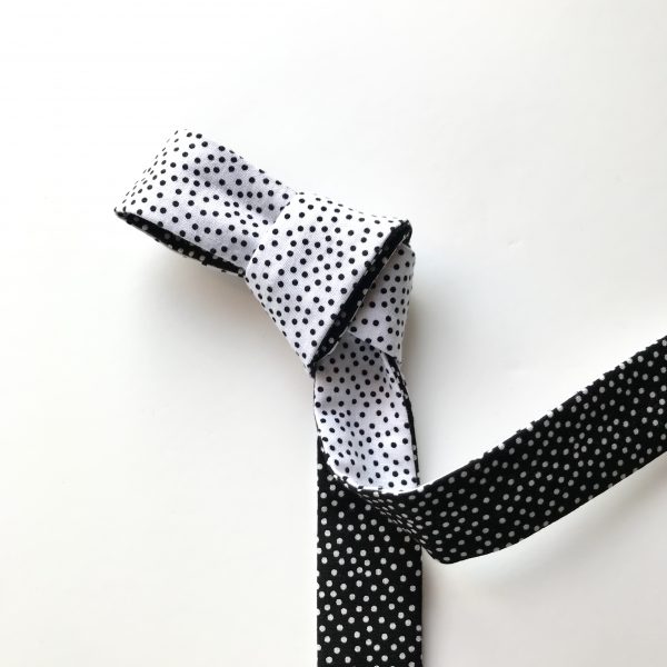 REVERSIBLE SKINNY - Black and white Polka dot