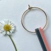 DOUBLE STEM GOLD HOOP - PINK & CHARCOAL - Image 3