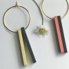 DOUBLE STEM GOLD HOOP - PINK & CHARCOAL - Image 5