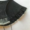 Metallic Black denim Big Collar with Frayed Detail - Image 5