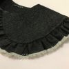 Metallic Black denim Big Collar with Frayed Detail - Image 3