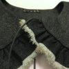 Metallic Black denim Big Collar with Frayed Detail - Image 2