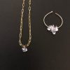 NEW - CRYSTAL QUARTZ  CLUSTER EARRING - GOLD 25mm - Image 5