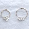 NEW - CRYSTAL QUARTZ CLUSTER EARRING - GOLD 20mm - Image 2